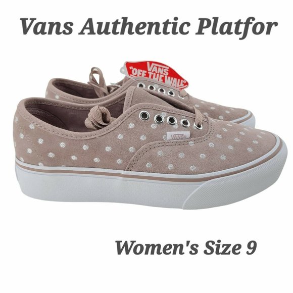 Vans Shoes - Vans Authentic Platform Suede Polka Dot Shadow Gray Size US Women's Size 9 NEW